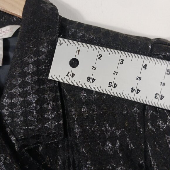 Candie's, Brittany Loves Candie's Harlequin Print Shiny Jacket Black SZ XL,  Y2K - Picture 10 of 16